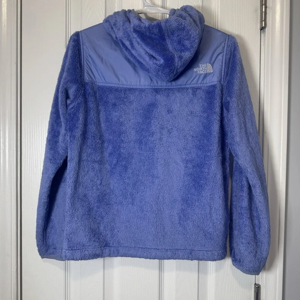 The North‎ Face Jacket Hoodie Girls Size L 14 16 Sherpa Purple Fleece Full Zip